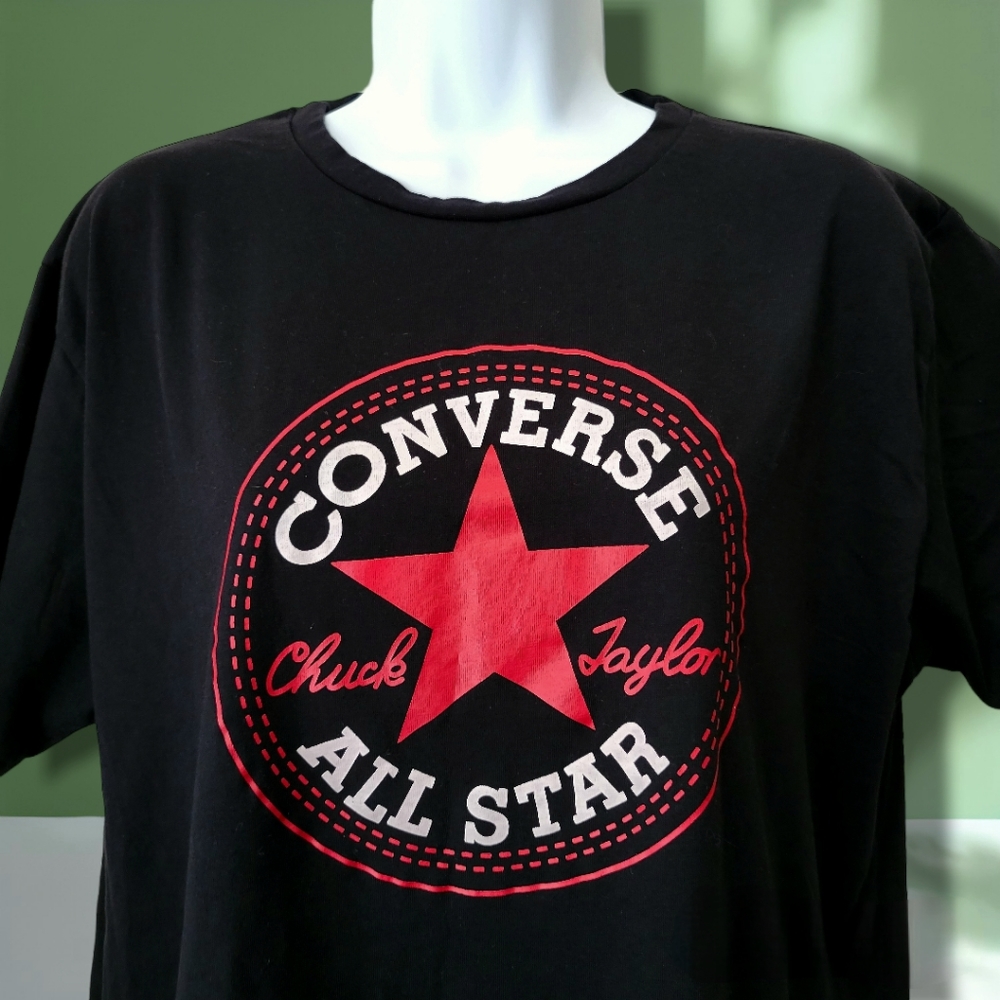 LikeNew Womens Chuck Taylor Converse Tee Black Converse All Star Tee XXL - Picture 6 of 7